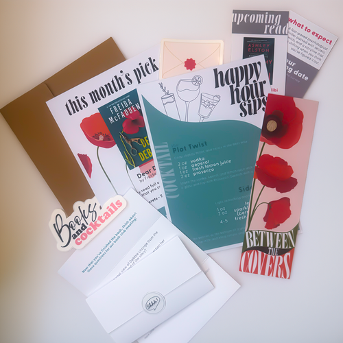 Main Character Tier monthly bundle with book card, recipe cards, bookmark, stickers, prompts, and next month teaser.